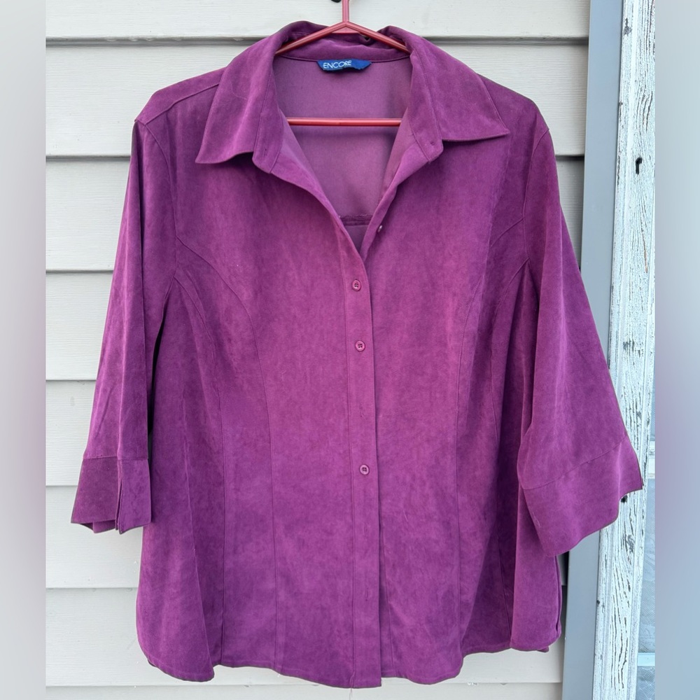 Reitmans encore faux suede shirt
